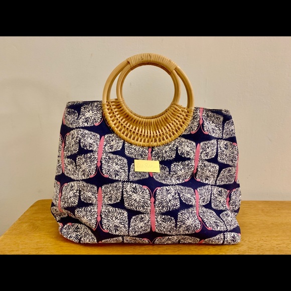 Lilly Pulitzer Handbags - Lilly Pulitzer | Butterfly Print | Wicker Handle